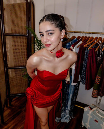 Satin Siren: Ananya Pandey's Red Corset Dress Steals The Show