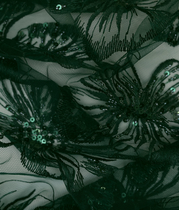 Jade Floral Embroidery Fabric