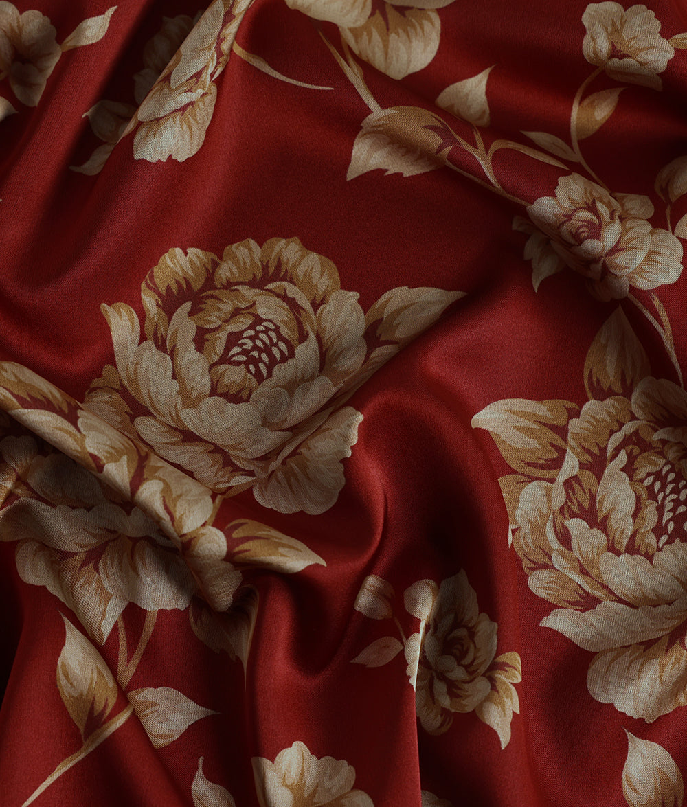 Floral Satin Fabric 